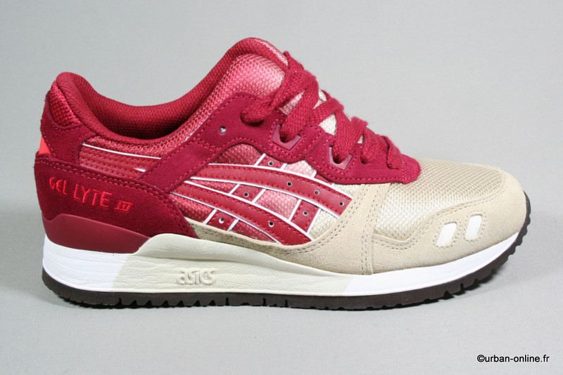 asics gel lyte white rouge